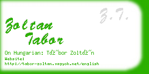 zoltan tabor business card